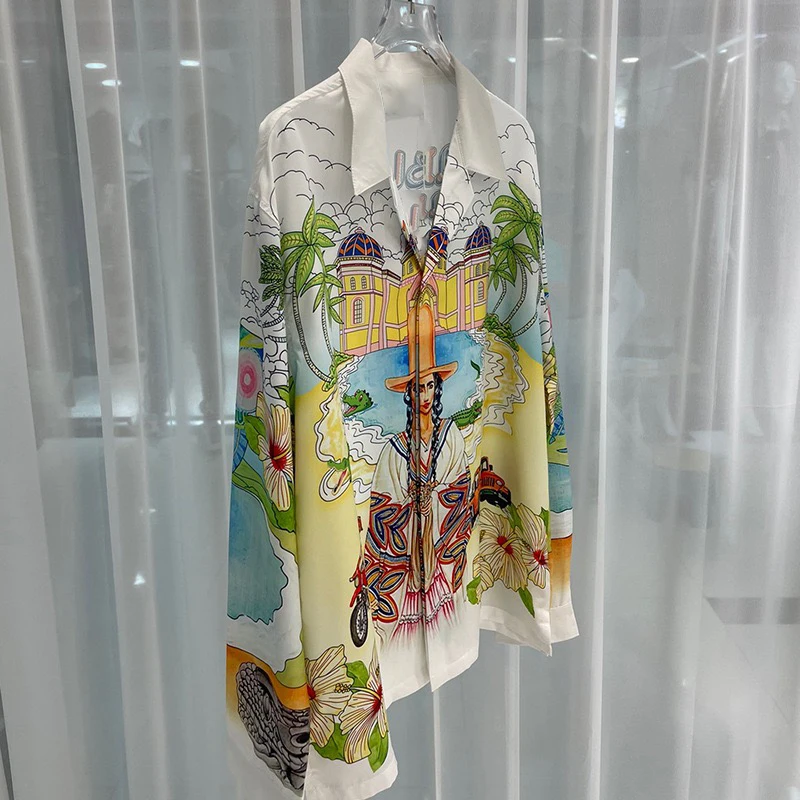 Vacation Hawaii long-sleeved lapel shirt new style Daily clothes, don\'t pick people to wear, and the upper body is very stylish.