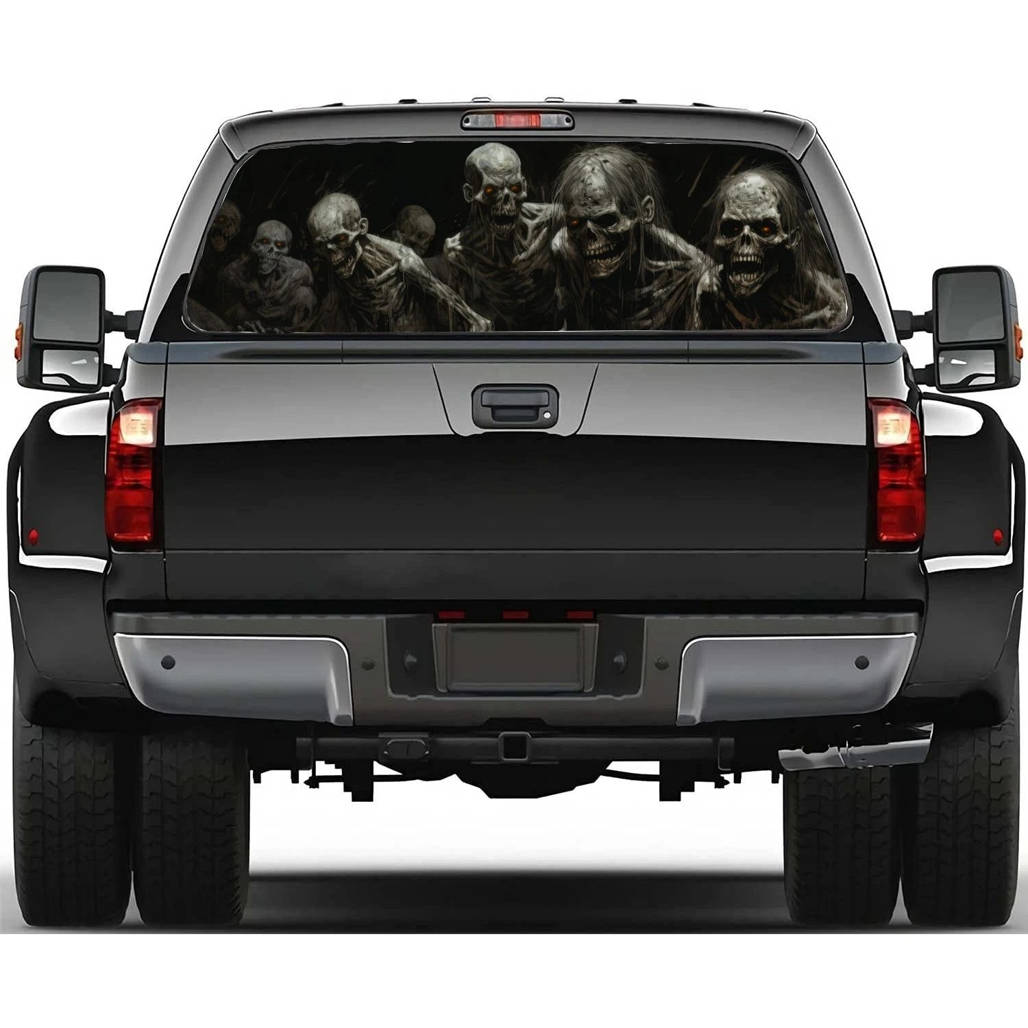 Creepy Looking People Car Rear Window Decal Fit Pickup,Truck,Car Universal See Through Perforated Back Windows Vinyl Sticker