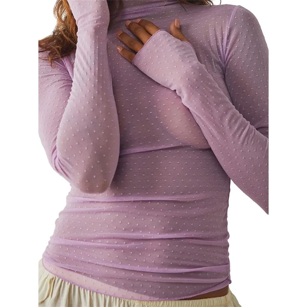 تي شيرت نسائي Me Dot Long Sve Turtlene بقصة ضيقة تي شيرت Cleanfit Sle للسيدات مجموعة الشتاء 206 مادة أخرى #1