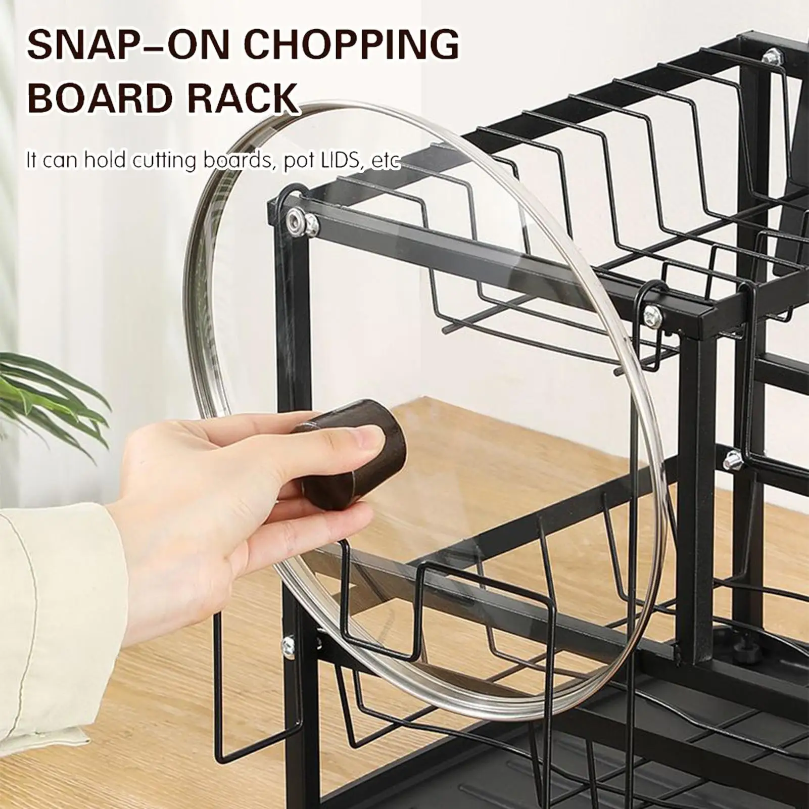 

Dish Drying Rack 2-Tier Dish Storage Rack Pot Lid Drainer Organizer Stand Heavy Duty Utensil Holder For Apartment Countertop Rv