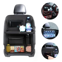 Organizador plegable para asientos de coche con bandeja, soporte para tableta, almacenamiento multibolsillo, almacenamiento Interior del coche, almacenamiento, orden, accesorios universales para coche