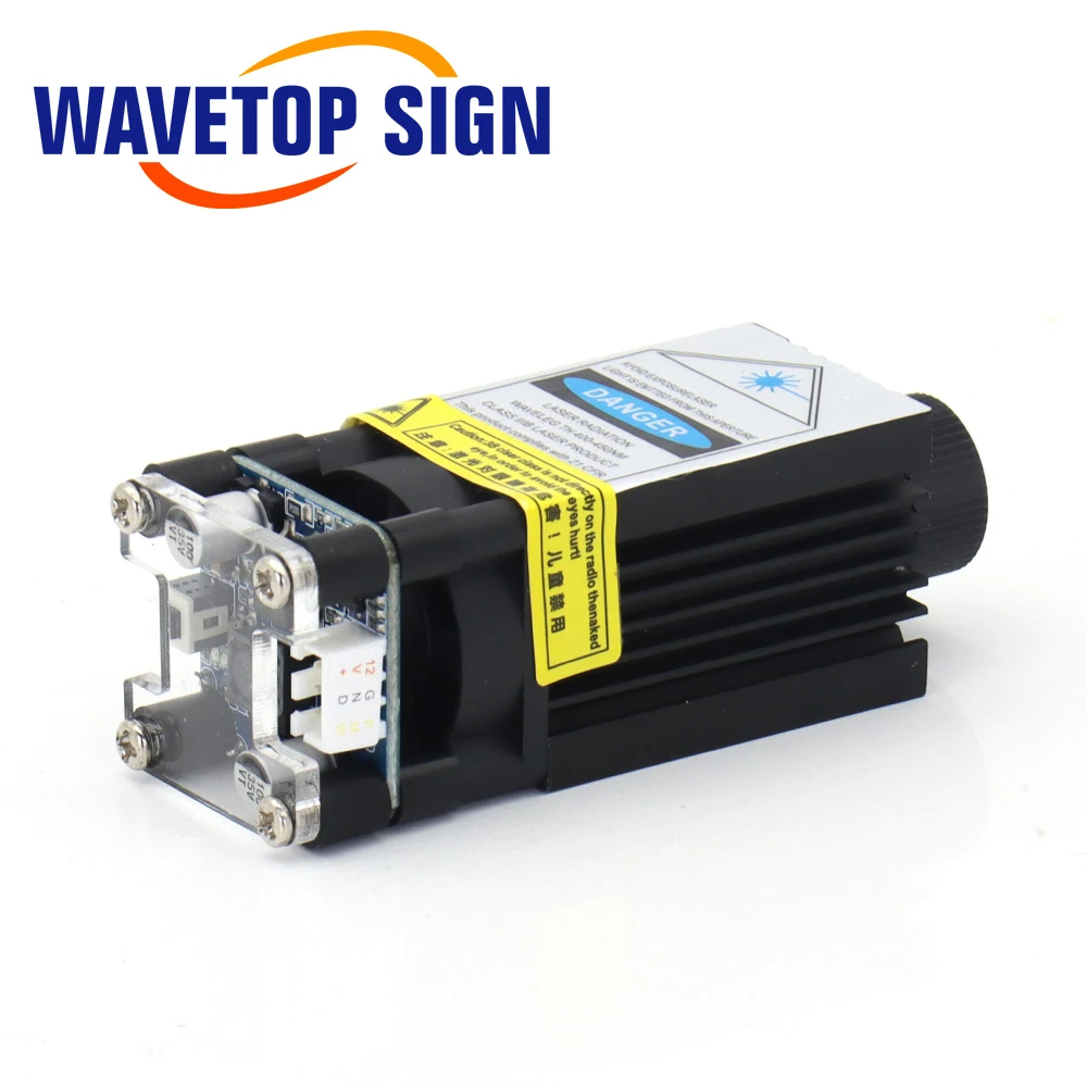 WaveTopSign Blue Laser Module 445nm 0.5W 1W 1.6W 2.3W 2.6W 5.5W 12VDC TTL PWM Control Signal for Laser Engraving Machine