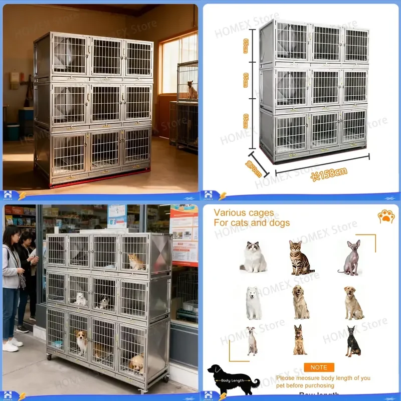Custom Heavy Duty Dog Crate Large Breathable Metal Pet Cage Easy Assembly Durable Indoor Outdoor Kennel for Medium Big Dogs