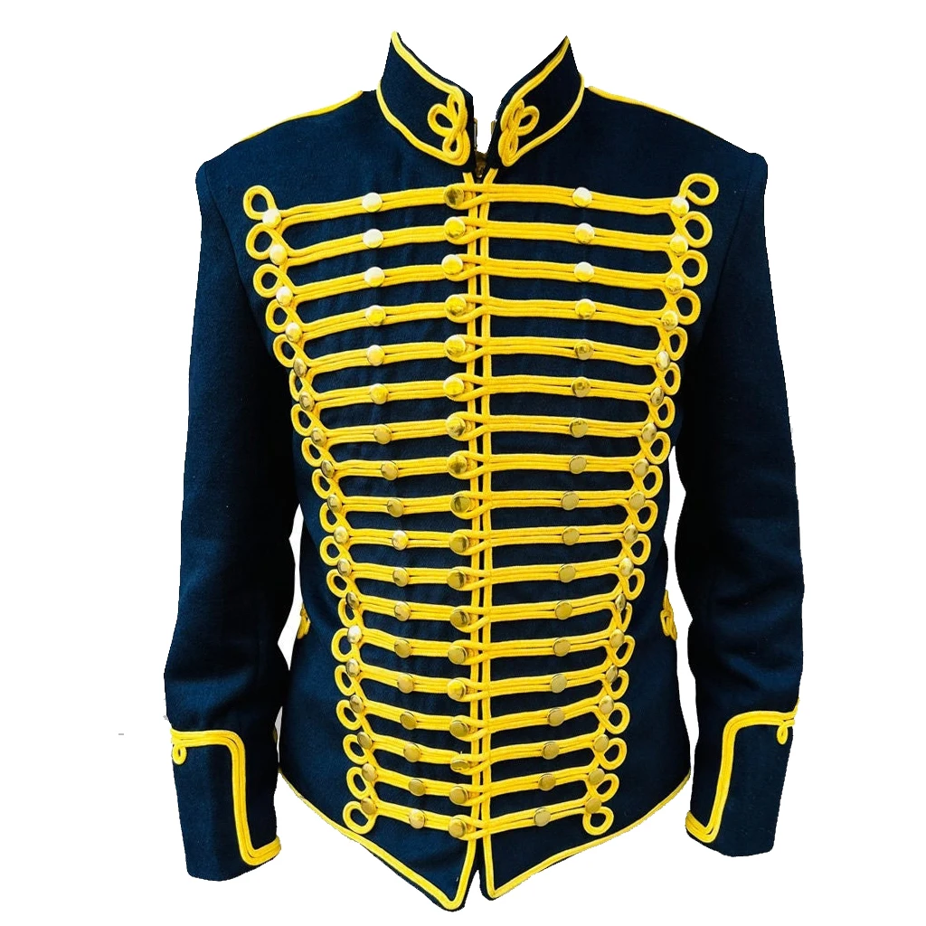 

Adult Men Navy Military Cosplay Jacket Military Hussar Gothic Blue Officer Jacket Costume Victorian Civil War Military Costumes