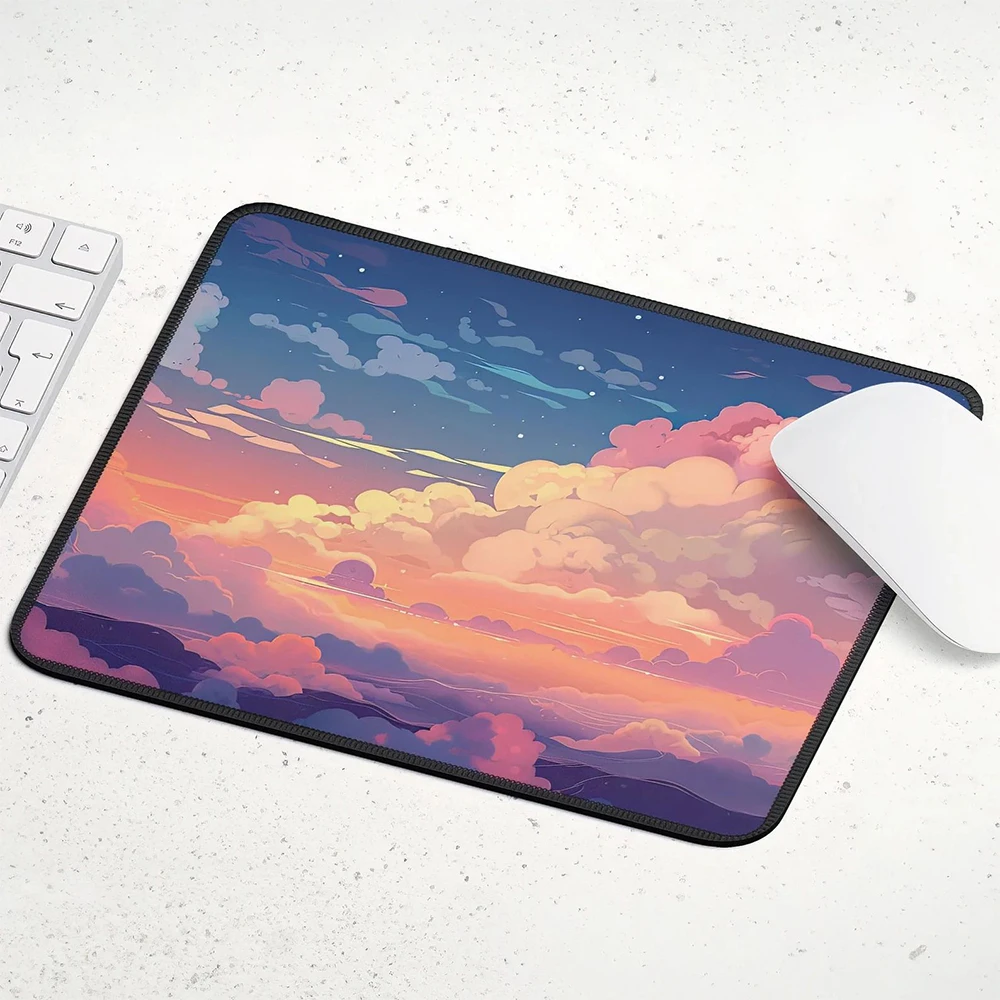 Kawaii Cloud Gaming Mouse Pad Large Desk Mat Desktops Anime Sunset Mousepad Gamer Keyboard Laptop Office Mouse Mats Desk Pad
