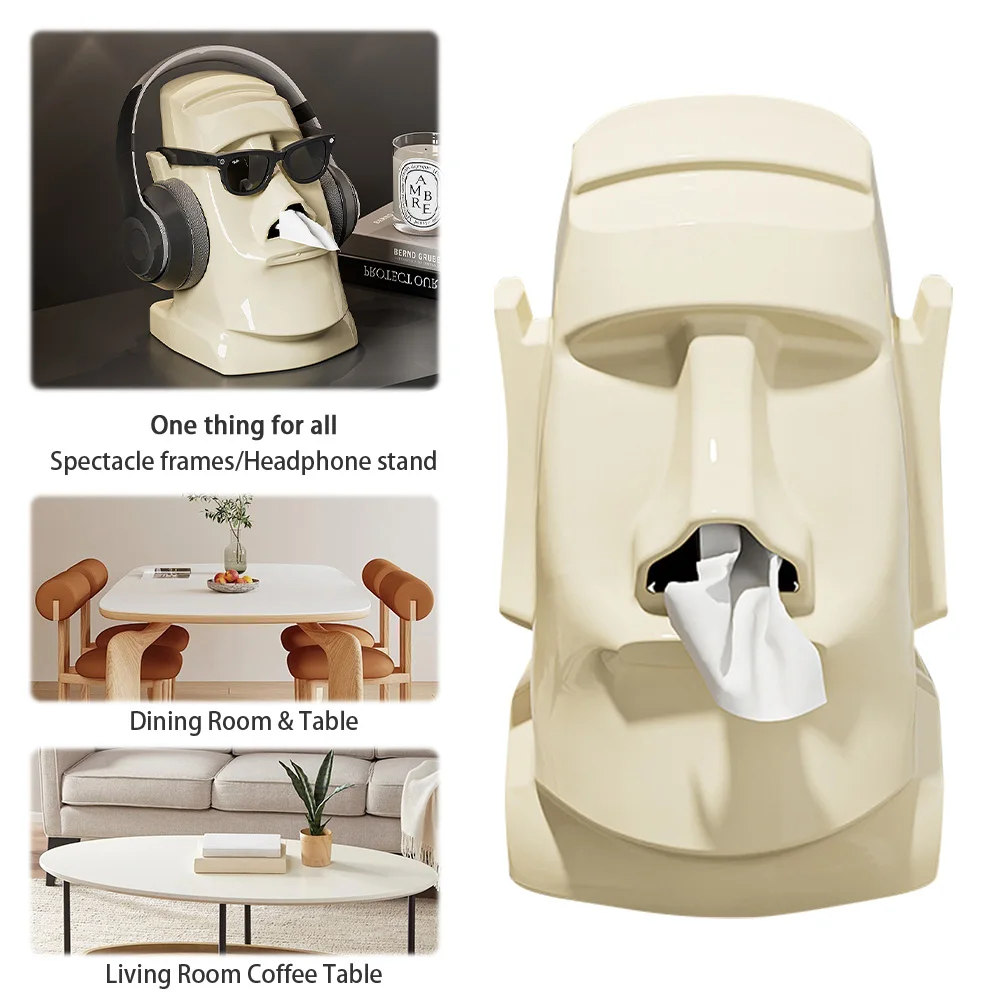 

Креативная каменная статуя, коробка для бумажных полотенец, держатель для очков, подставка для наушников, контейнер для салфеток, чехол для салфеток, украшение для домашнего офиса, рабочего стола