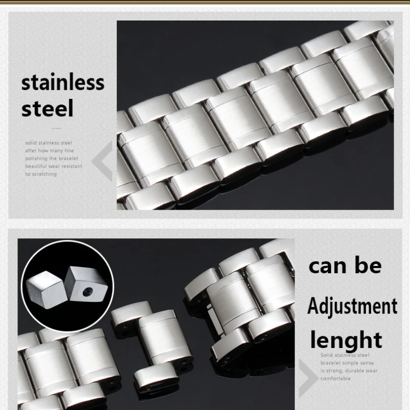 20 مللي متر 22 مللي متر منحني نهاية حزام الساعات لساعة سامسونج جالاكسي 7/FE/6/5/4/5pro 45 مللي متر سوار الفولاذ المقاوم للصدأ الصلبة حزام ساعة معدني