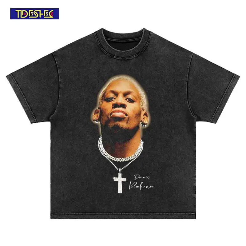 

Хип-хоп винтажная футболка большого размера с принтом, потертое ожерелье с портретом, мужская уличная футболка, 2025 г., мужские хлопковые топы в стиле Харадзюку