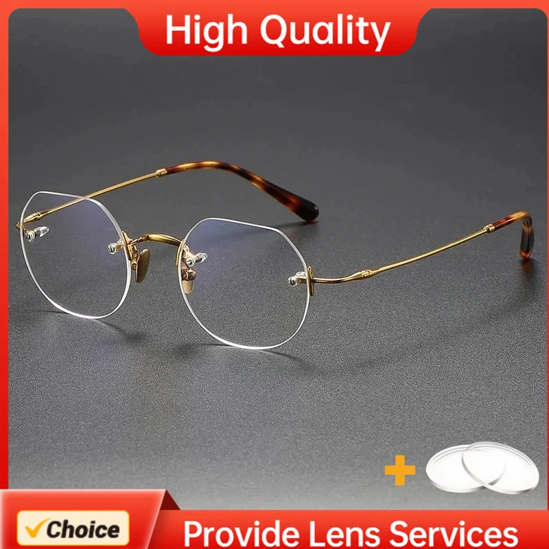 

Slow Eyewear Rimless Titanium Lunor-Style Eyeglasses High Quality for Men Women Prescription Lenses Stainless Steel Collection