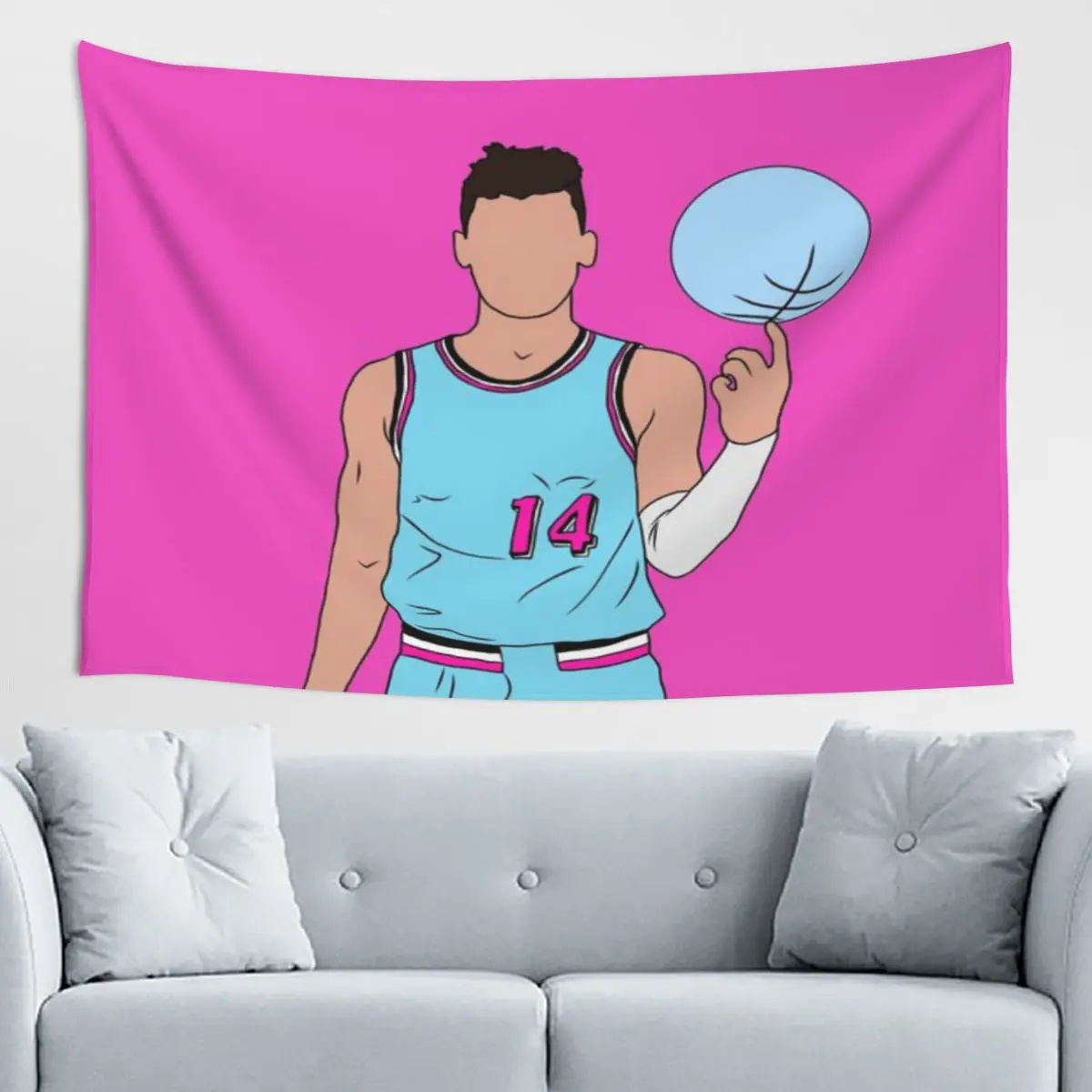 Tapiz minimalista de Tyler Herro Vice, tapiz artístico con diseño de océano, fondo para fotografía