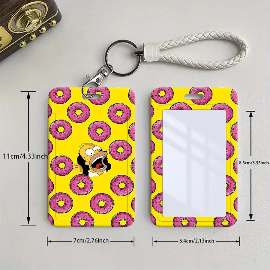 Cute Simpson Cover Case 1Pc Card Holder Retractable Credit Card Holders Holders Child Bus with lanyard Bank ID Badge
