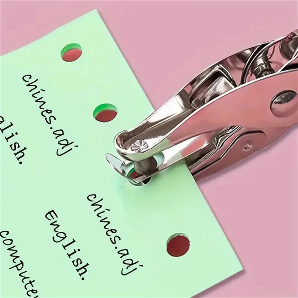1PC Hand Held Metal Stationery Round Hole Diameter 6mm Hole Punch Pliers Hole Punch Paper Hole Punch Boxed Single Hole Punch