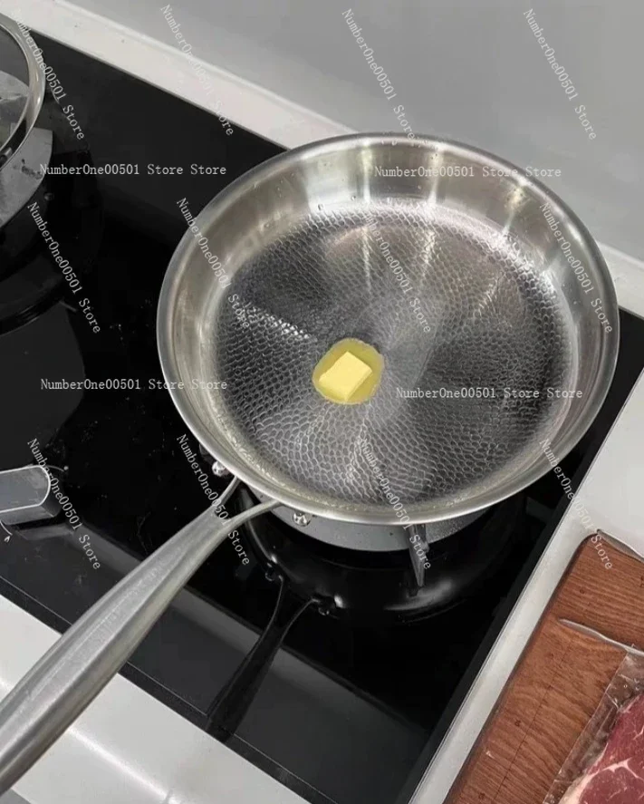 Pure Titanium Frying Pan Non Coating Non Stick Steak Pan for Induction Cooker Stove Healthy Cookware