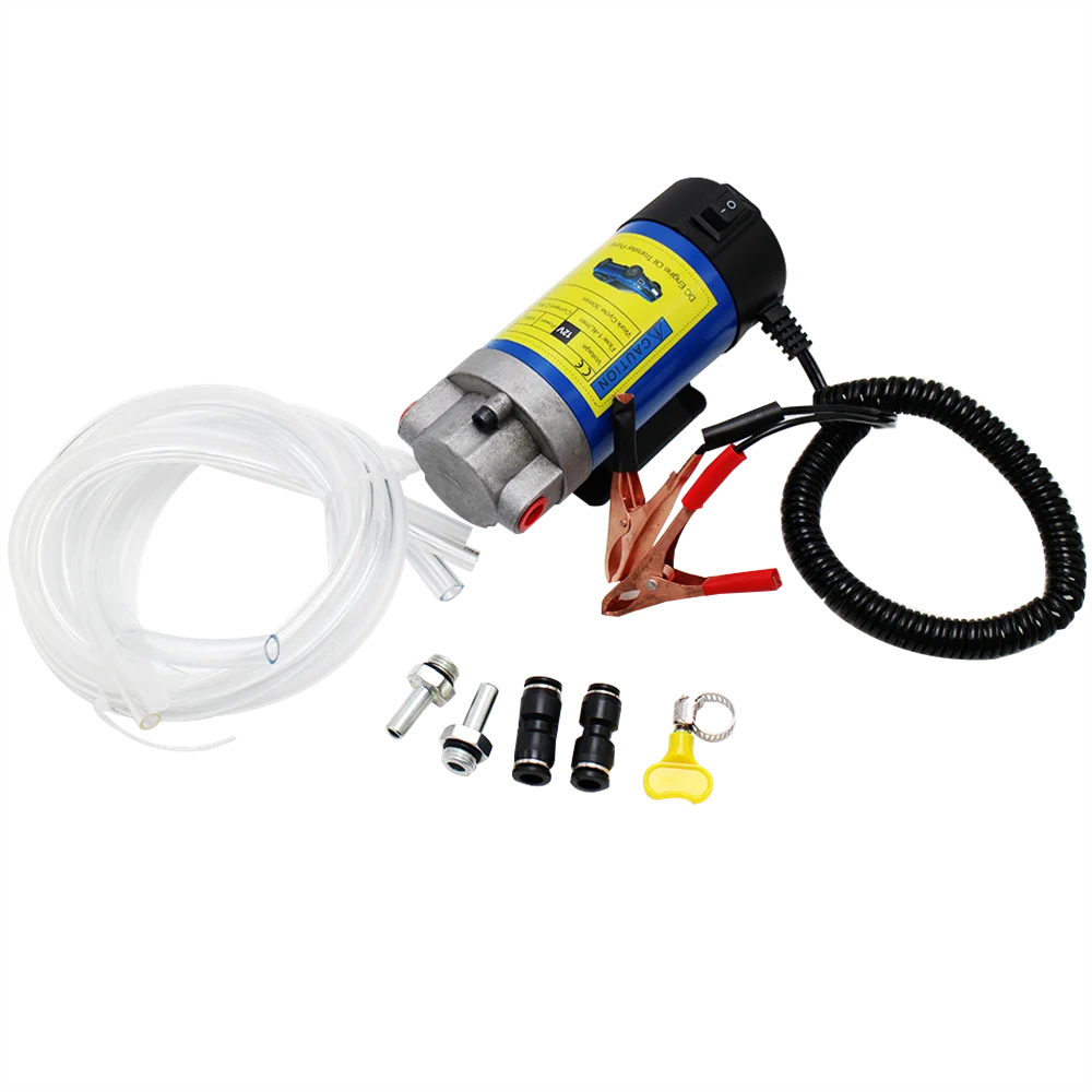 Oil Diesel Extractor Pump 12V Electric Scavenge Suction Transfer Change Pump with Tubes Motor 100W 4L for Car Boat Motorcycle