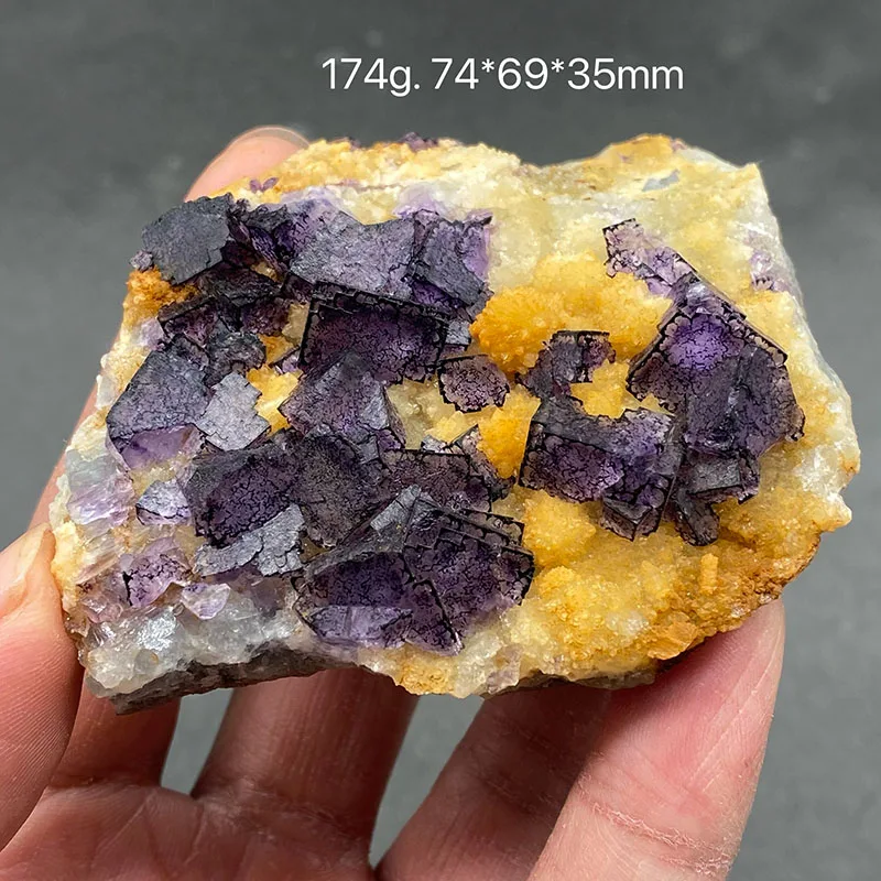 100% natural Purple edged  fluorite raw stone mineral specimen healing crystal gem collection