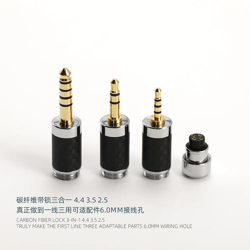 Carbon Fiber 5-in-1 headphone HIFI Welded Assembly Upgrade Line Accessory XRL 6.35 4.4 3.5 2.5 Quad Balance Motherboard