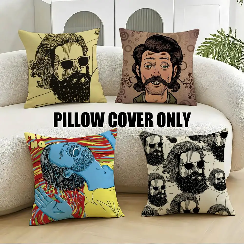 Celebrity-Father John MistyS Cushion Cover 4Pcs Soft Plush Throw Pillow Covers 40x40 45x45 for Sofa Bedroom