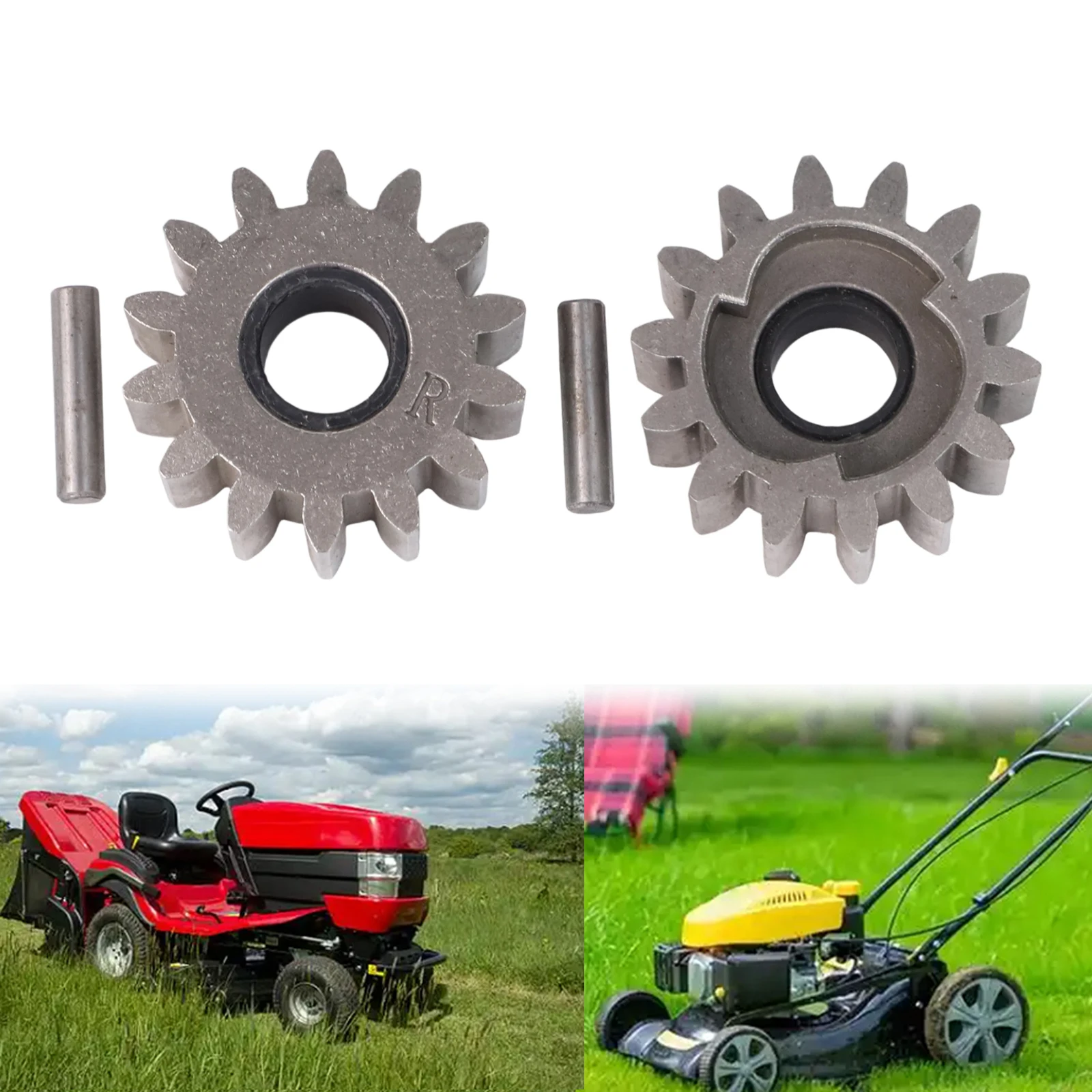 1 Set 14 Teeth Drive Sprocket (1 R + 1 L) + 2 Drive Pins, Suitable For Lawn Mowers Garden Power Tool Accessories
