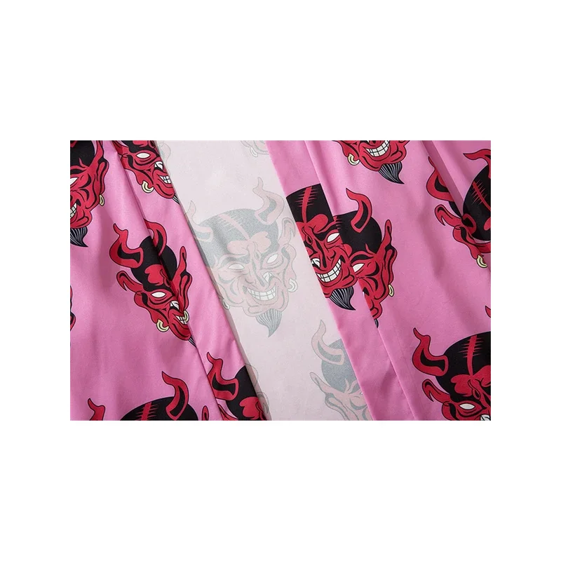 Bebovizi Japanese Demon Print Women Harajuku Cardigan Kimono Summer Loose Shirt Tops Casual Man Kimonos Coat Yukata Robe