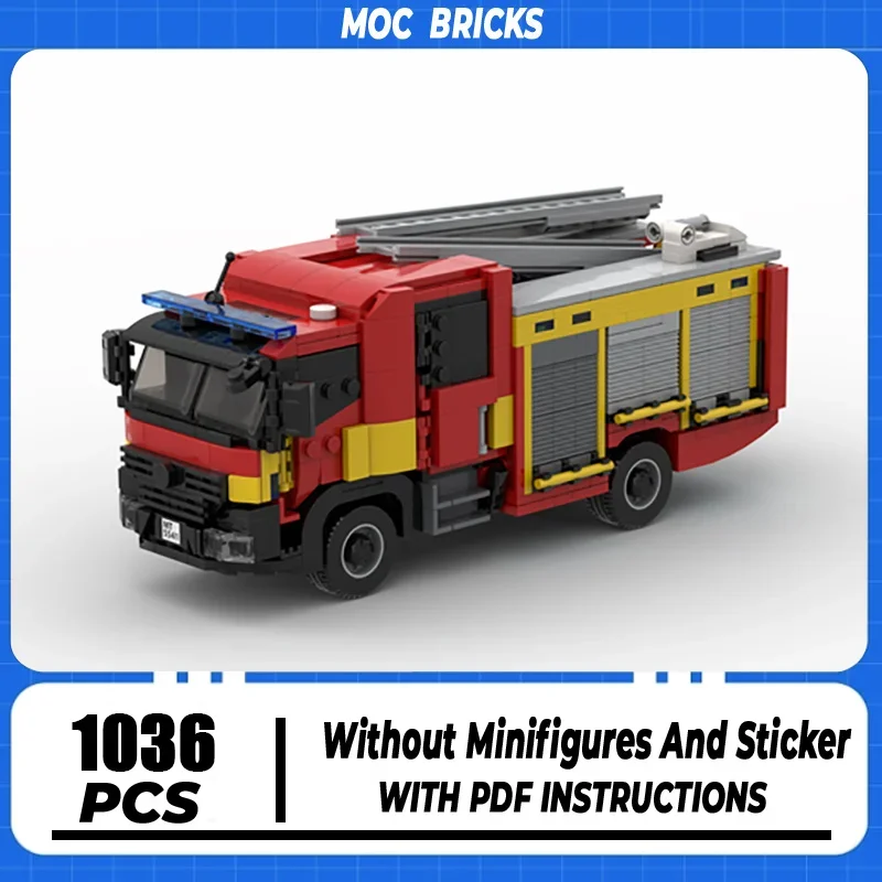 London Fire Brigade Car Series Moc Building Blocks Mk3 Pump Ladder Technology Bricks Brand-name Vehicle DIY Toys For