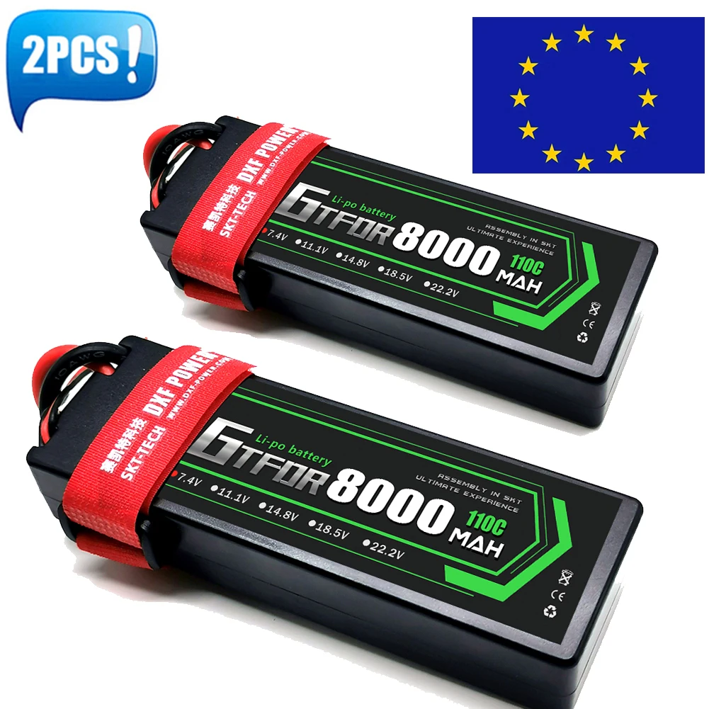 

(EU)DXF Lipo 2S 7.4V Battery 8400mAh 110C Racing Series HardCase For RC Car Truck Evader BX Truggy 1/10 Buggy 1/8 Race