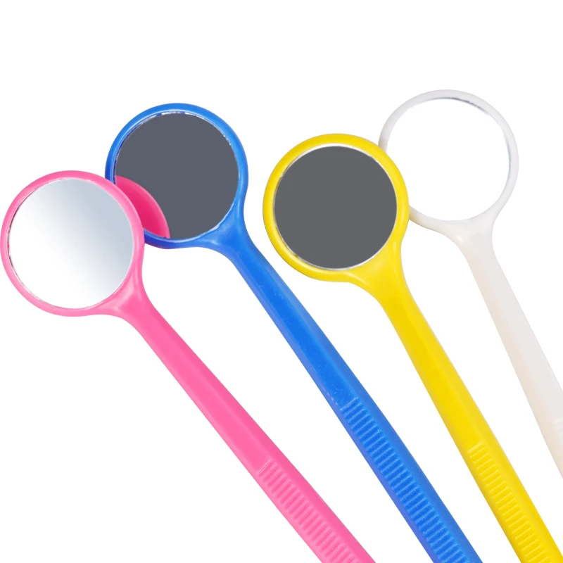 6pcs Disposable Mouth Exam Reflector Mirrors with Mix Knife Plastic Anti-fog Lens Tooth Whitening Instrument Oral Hygiene Tool