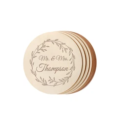 Custom Wedding Coasters Personalized Wood Coasters Drink Covers Engraved Wooden Coasters Wedding Supplies Wedding Souvenirs