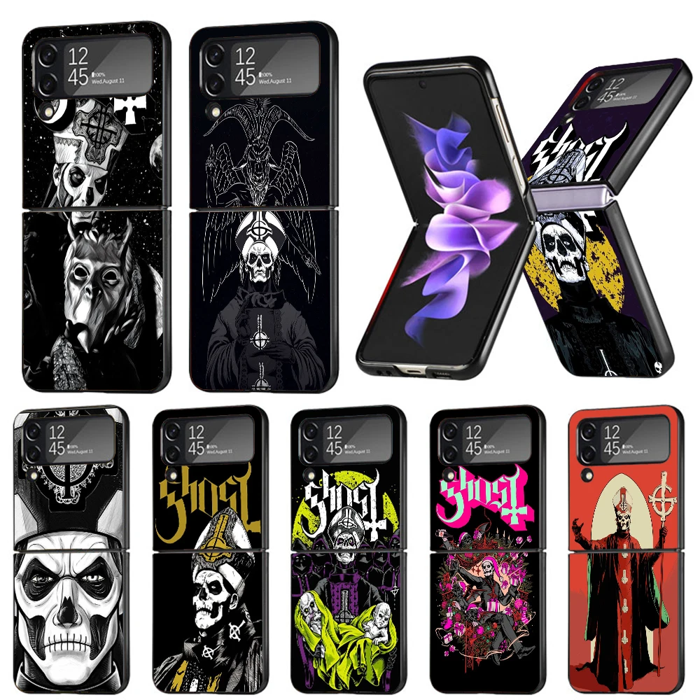 Ghost Papa Emeritus Phone Case For Samsung Galaxy Z Flip6 5G Flip5 Flip4 Flip3 ZFlip 6 3 4 5 Hard PC shockproof Back Cover