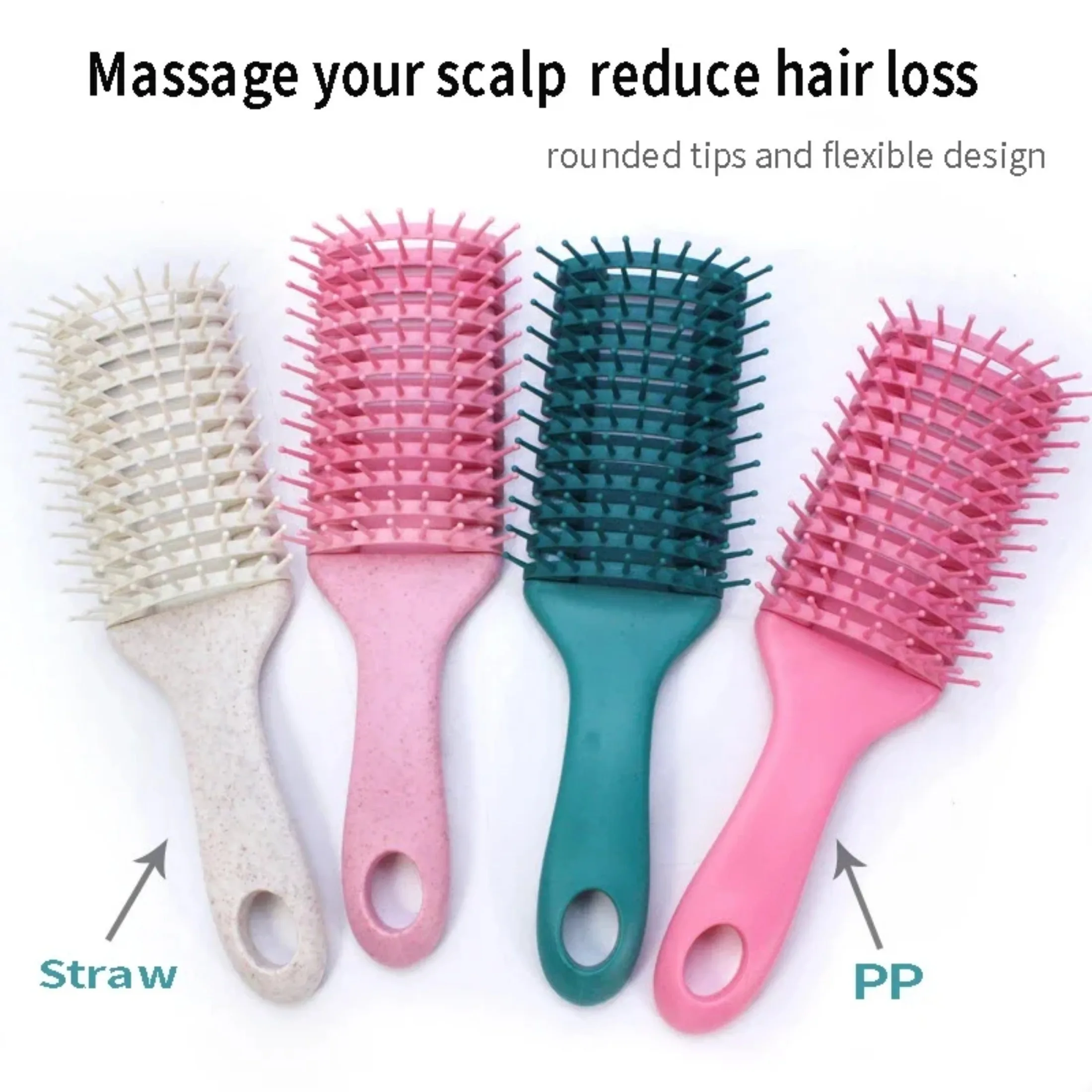 1pc New Scalp Massage Comb Hair Detangling Brush Straight Hair Skeleton Rib Combs Professional Barber Hairdressing Styling Tools