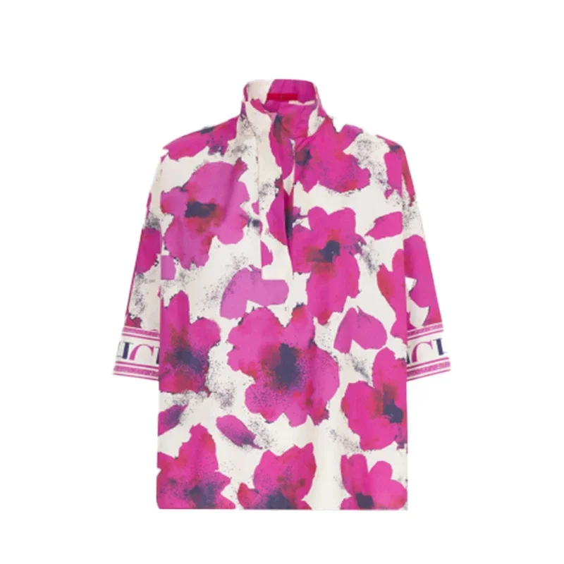 Women\'s Shirts Vintage Loose Blouse Fashion Lady Tops Classic Casual Half Sleeved Shirts Floral Loose Female Shirt