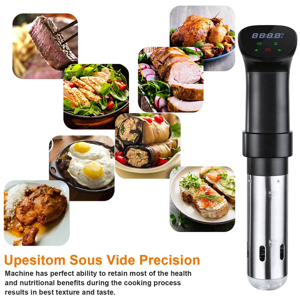 1800W Sous Vide Cooker LCD Touch Immersion Circulator Accurate Cooking IPX7 Waterproof Smart  Vacuum with Digital Display