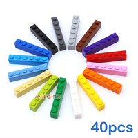 40pcs DIY Building Blocks Thick Figures Bricks 1x6 Dots Educational Creative Size Compatible With 3009 Plastic Toys for Children