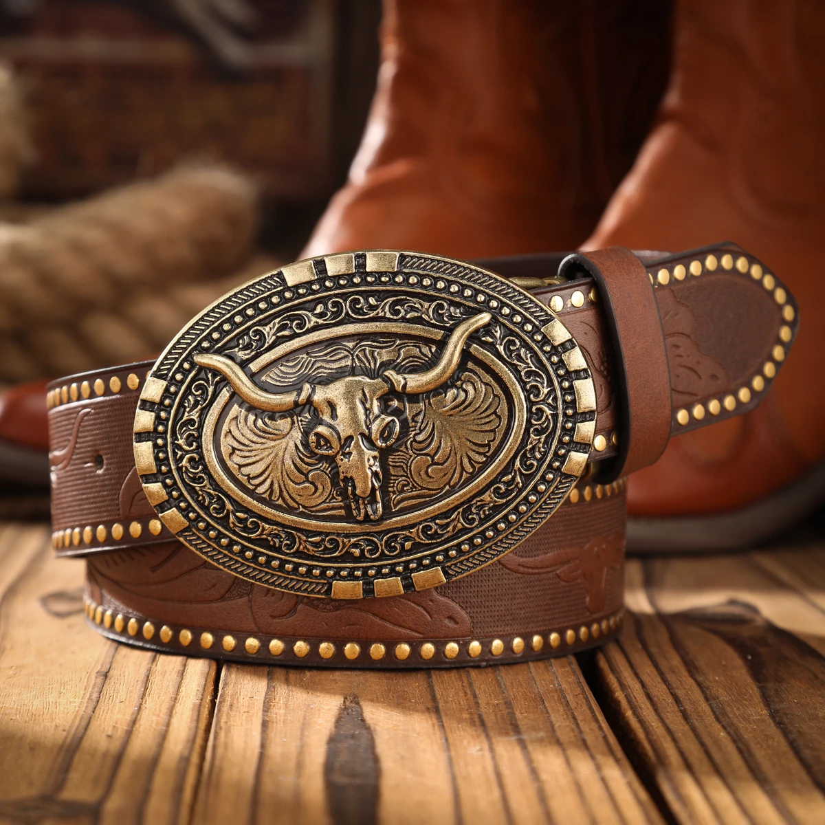 1pc PU Belt Suitable for Both Men and Women, Combining the Style of Western Denim and Retro, Is Perfect for Daily Casual Outings