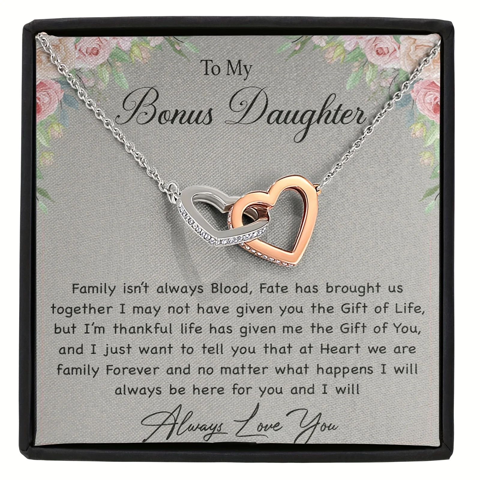 to My Bonus Daughter Necklace, Gift for Daughter, Step Daughter, Christmas Gift, for Teenager