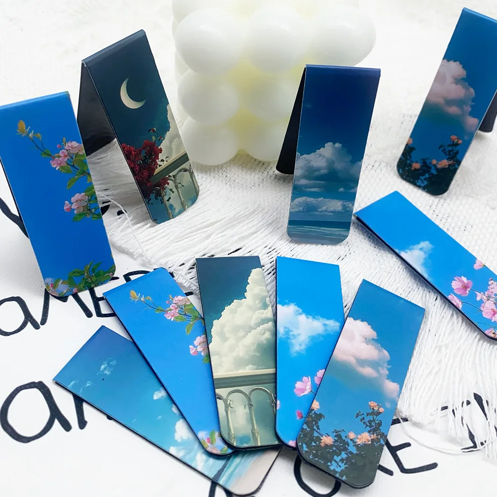 5pcs Heaven Cloud Magnetic Bookmark Reading Pages Books Tagging School Stationary Supplies DIY Aesthetic Bookmark For Students