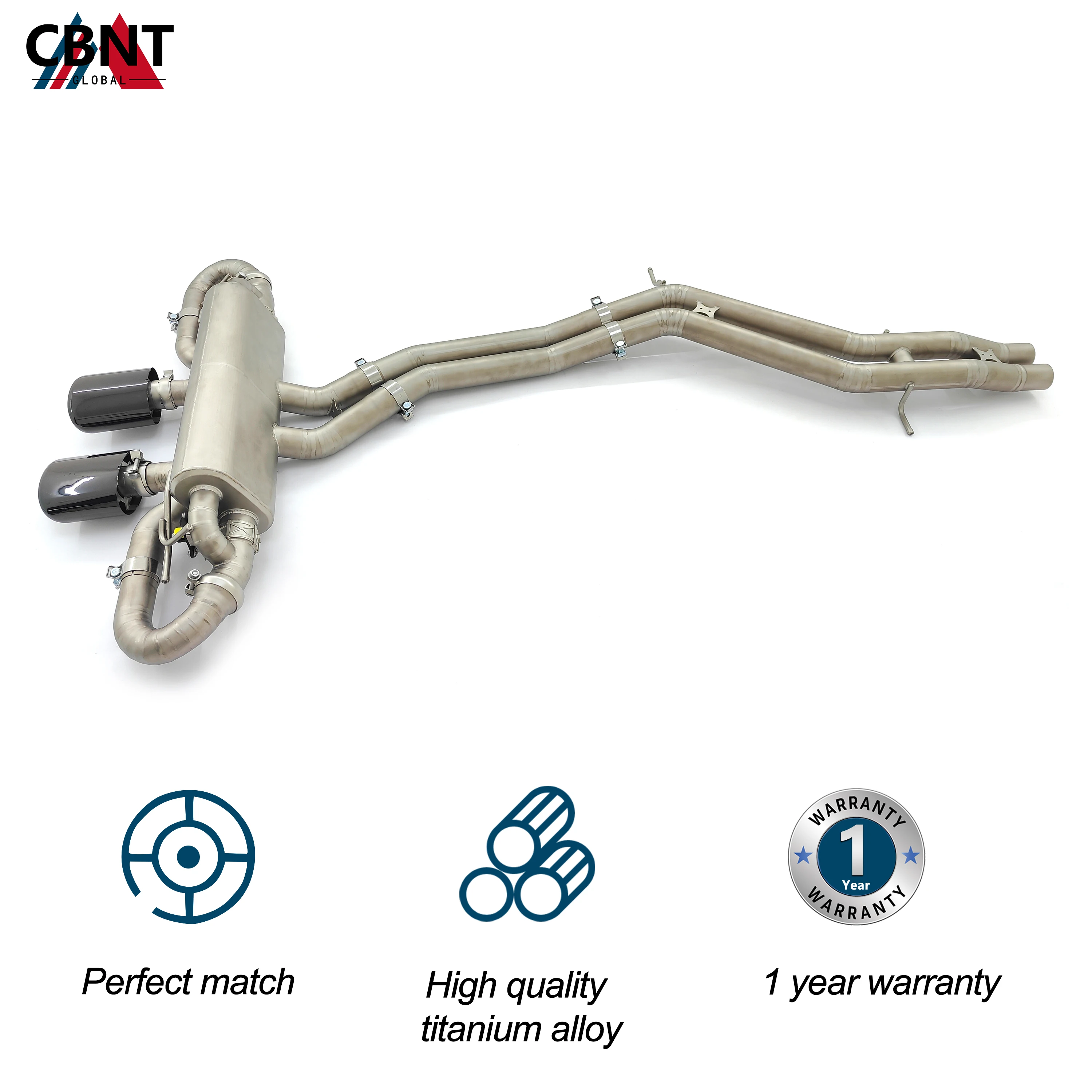 CBNT Valved Catback for Porsche Cayenne Fit Turbo GT Surround Kit Valvetronic Exhaust-pipe TC4 Titanium Alloy Exhaust Systems