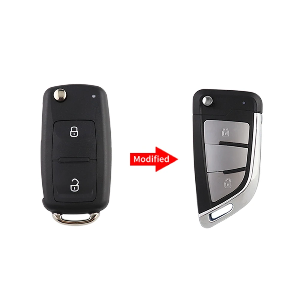 For VW Volkswagen Caddy Golf 6 Tiguan Touran Passat Polo B5 Jetta CC Skoda Seat MK5 Beetle MK6 Modified Remote Car Key Shell