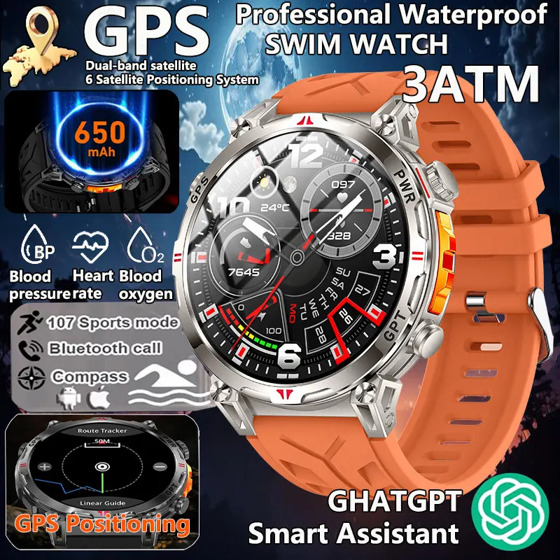 

2025 GPS Спортивные Смарт-часы GPT AMOLED 1,56 дюйма 488*488 Мониторинг сердечного ритма и кислорода в крови Смарт-часы 3ATM