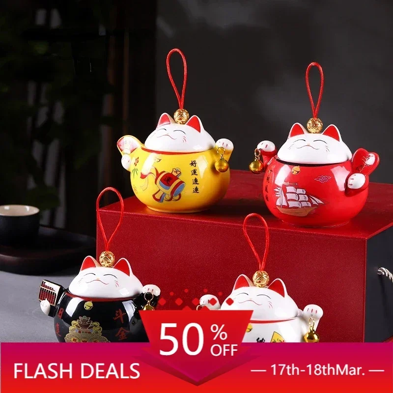 4pcs-lucky-cat-ceramic-storage-jar-set-japanese-cartoon-cat-sealed-jar-household-tea-coffee-salt-sugar-storage-box-sets-gift-box