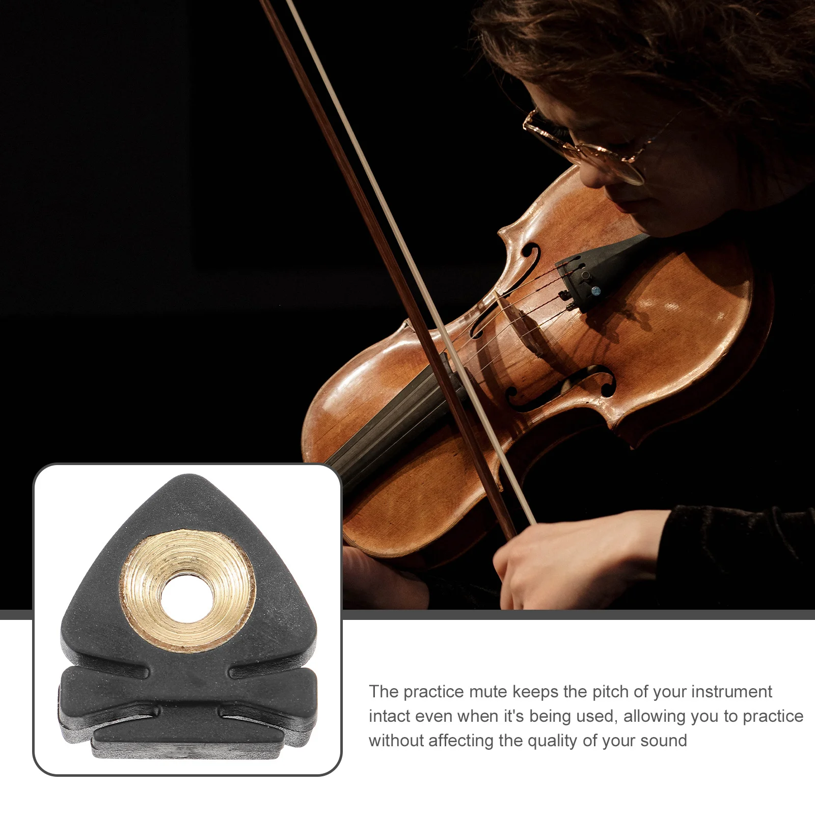 

Violin Practice Mute Lightweight Durable Sound Dampening Protects Instrument Pitch Intact Plastic Small Violin Accessories