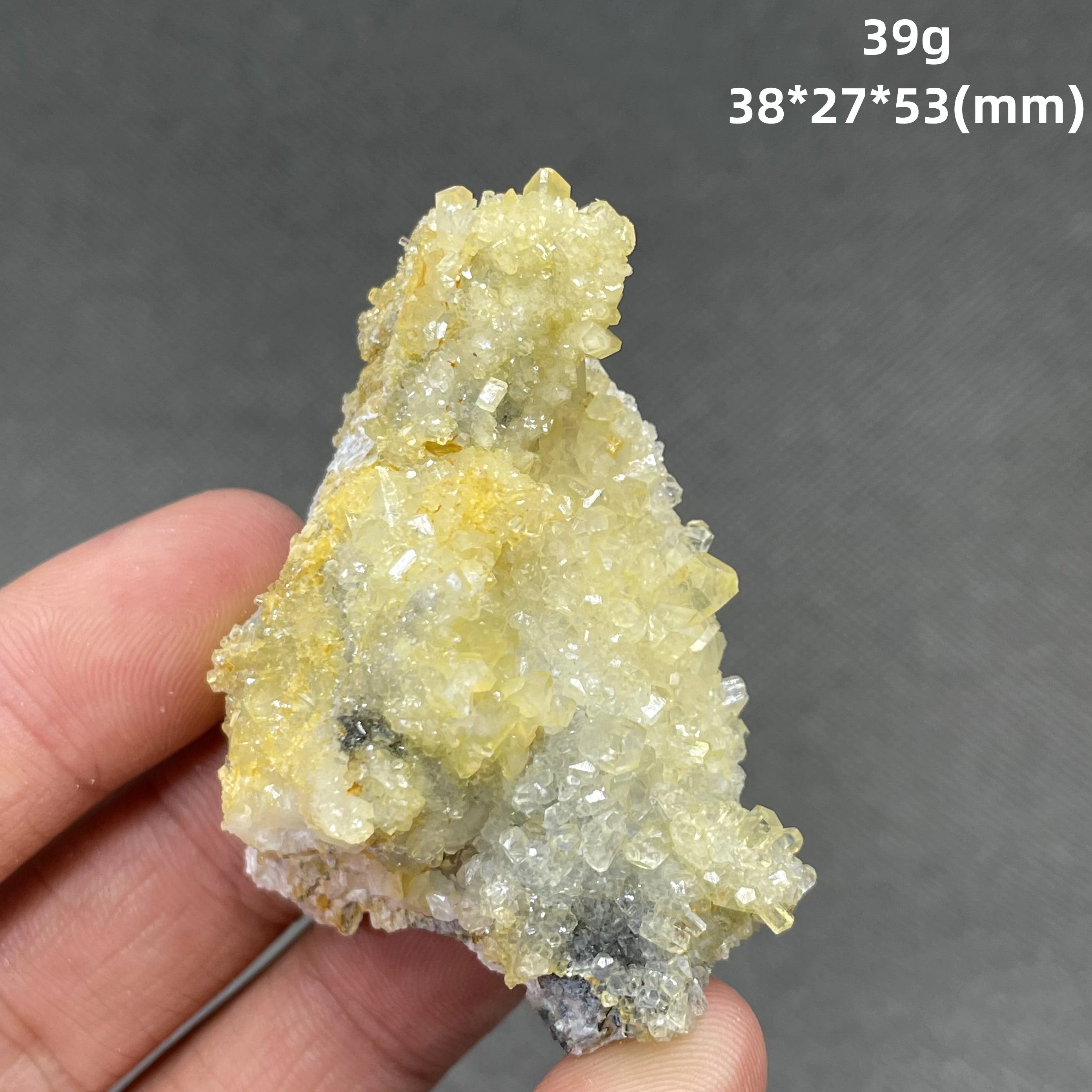 Natural Hexahedral column calcite mineral specimen + healing quartz crystals and stones rock gemstone - view 3