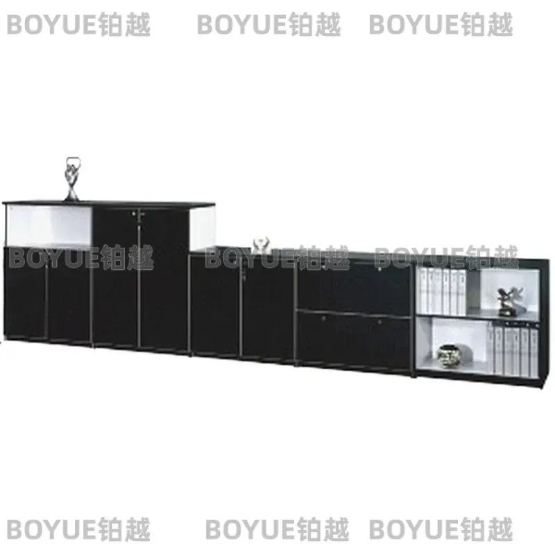 Modern Office Panel Filing Cabinet and Bookcase Storage Unit for Home Workspace Organization with Shelves and Drawers