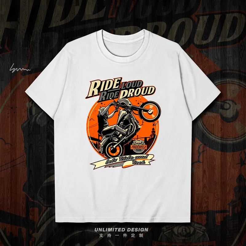 

New Racer Rock Free Wind Vintage Print Graphic T-shirt Men's and Women's Short Sleeve Breathable Motorcycle T-shirt Moto GP