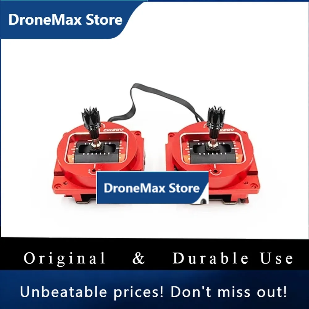 DroMaFLYSKY FS-HZCZ03-ADJ CNC Metal Hall Gimbal Assembly Base - Red, CNC Machined, Hall Sensor, Pair For PL18 & EL18 RC Transmit