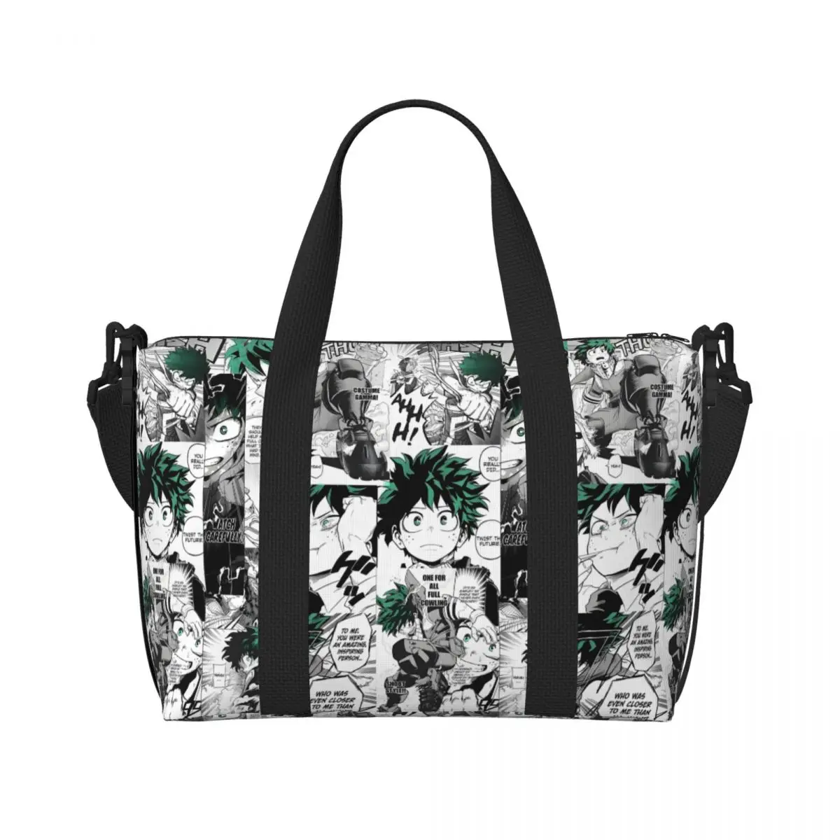 

Сумка-тоут Custom My H-Heroes Academia для женщин, большая вместимость, с изображением Катсуки Бакуго и Изуку Мидории, для спортзала, пляжа, путешествий