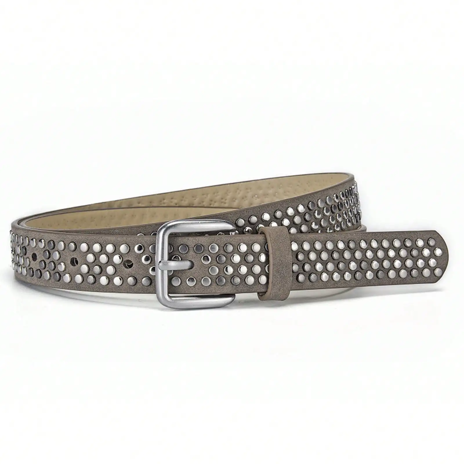 

New Fashion Punk Series Belt With Rivet Decoration, European And American Casual Belt, Fashionable Pin Belt Women