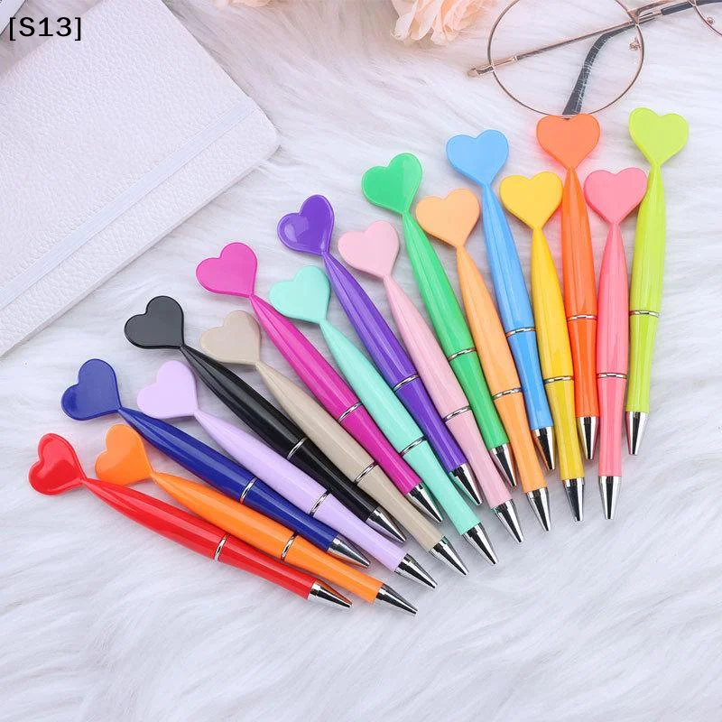 12pcs Valentine's Day Heart Shape Pens Black Gel Ink Rollerball Pens For Office School Supplies Gift Kids Ballpoint Pens[Q][Q]Q@