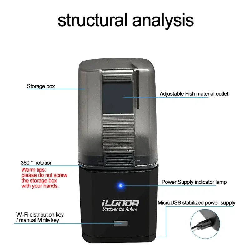 Ilonda automatyczny akwarium podajnik żywności rozrządu Wifi bezprzewodowy inteligentny dozownik