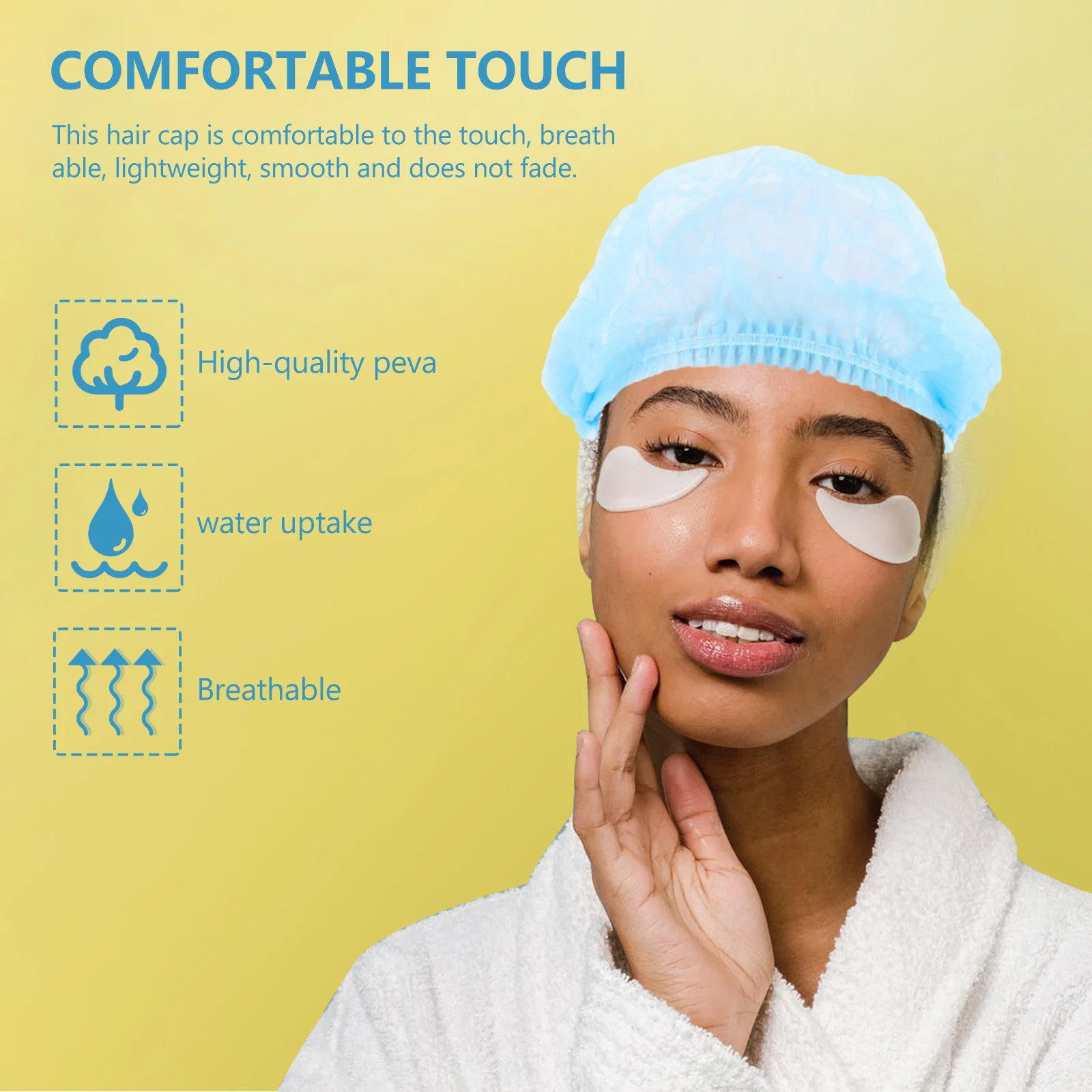 

100pcs Disposable Dust Proof Non-Woven Caps Breathable Lightweight For Salon Beauty Clinic Workshop Kitchen Labor Protection Use