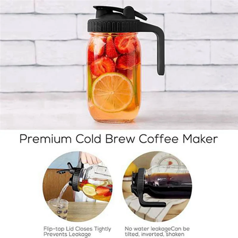 

A74U, 2 упаковки, стеклянный кувшин на 32 унции с крышкой-контейнером для сливочного чая, сока, холодного заваривания кофе, контейнер для хранения грудного молока